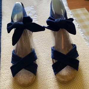 Ugg navy wedge espadrille Sandals. Size 8